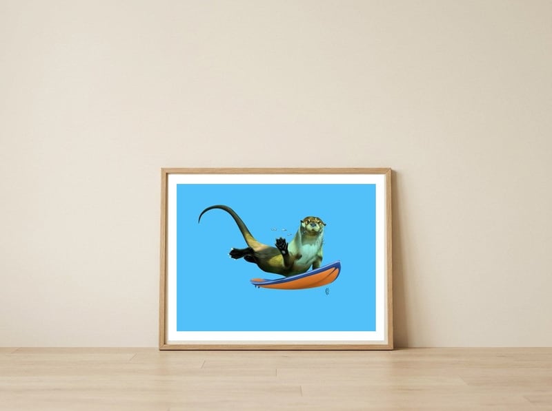 Otterly (Colour) — framed, leaning against the wall
