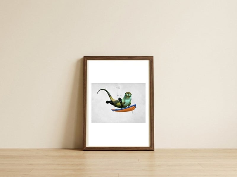 Otterly (Titled) — framed, leaning against the wall