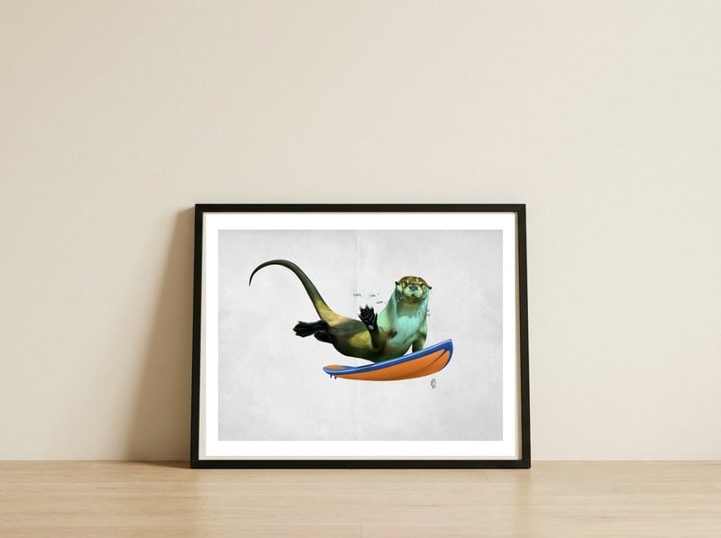 Otterly (Wordless) — framed, leaning against the wall