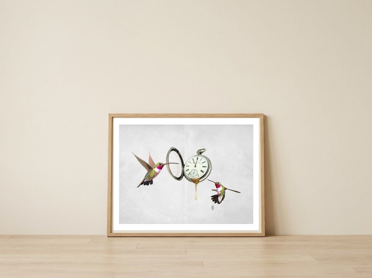 Harvest (Wordless) — framed, leaning against the wall