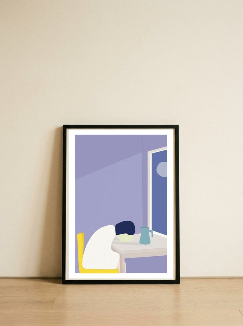 Pandemic Mood 4 — framed, leaning against the wall