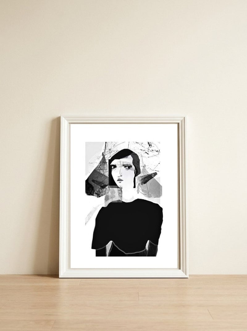 Stillness III — framed, leaning against the wall