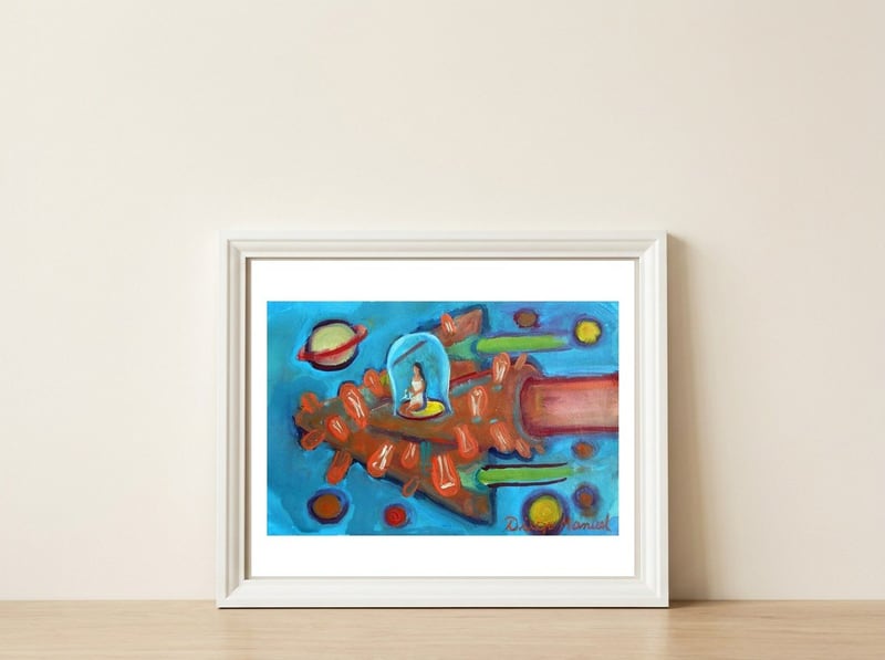 Viajera Del Espacio — framed, leaning against the wall