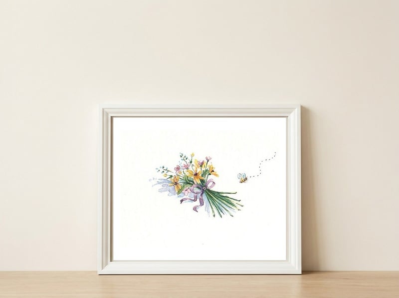 Spring Bouquet — framed, leaning against the wall