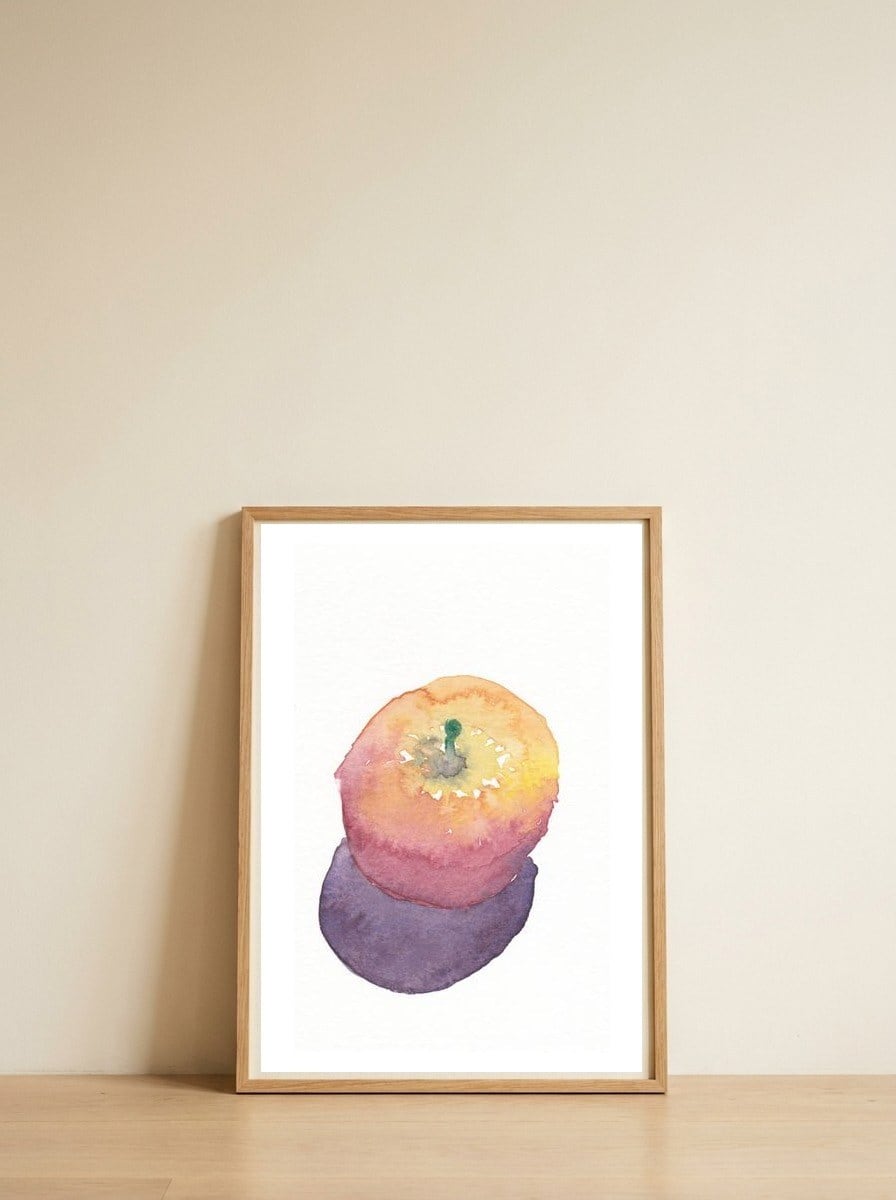 Apple — framed, leaning against the wall