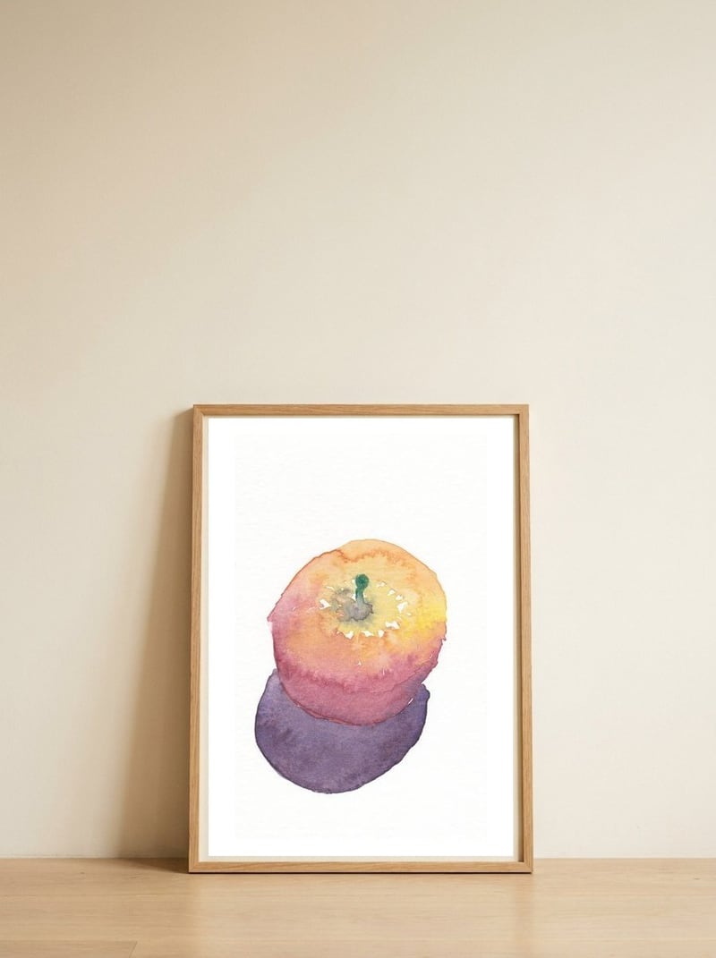 Apple — framed, leaning against the wall