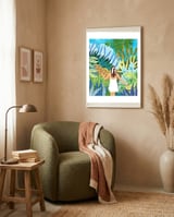Lost in the Jungle of Feelings | Forest Tropical Botanical Nature Plants Illustration framed in a tender room thumbnail