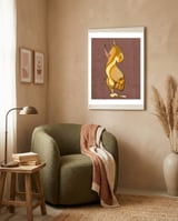 Horned Beast framed in a tender room thumbnail
