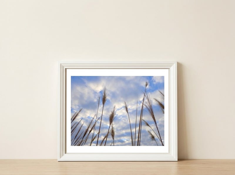Autumn Grass — framed, leaning against the wall