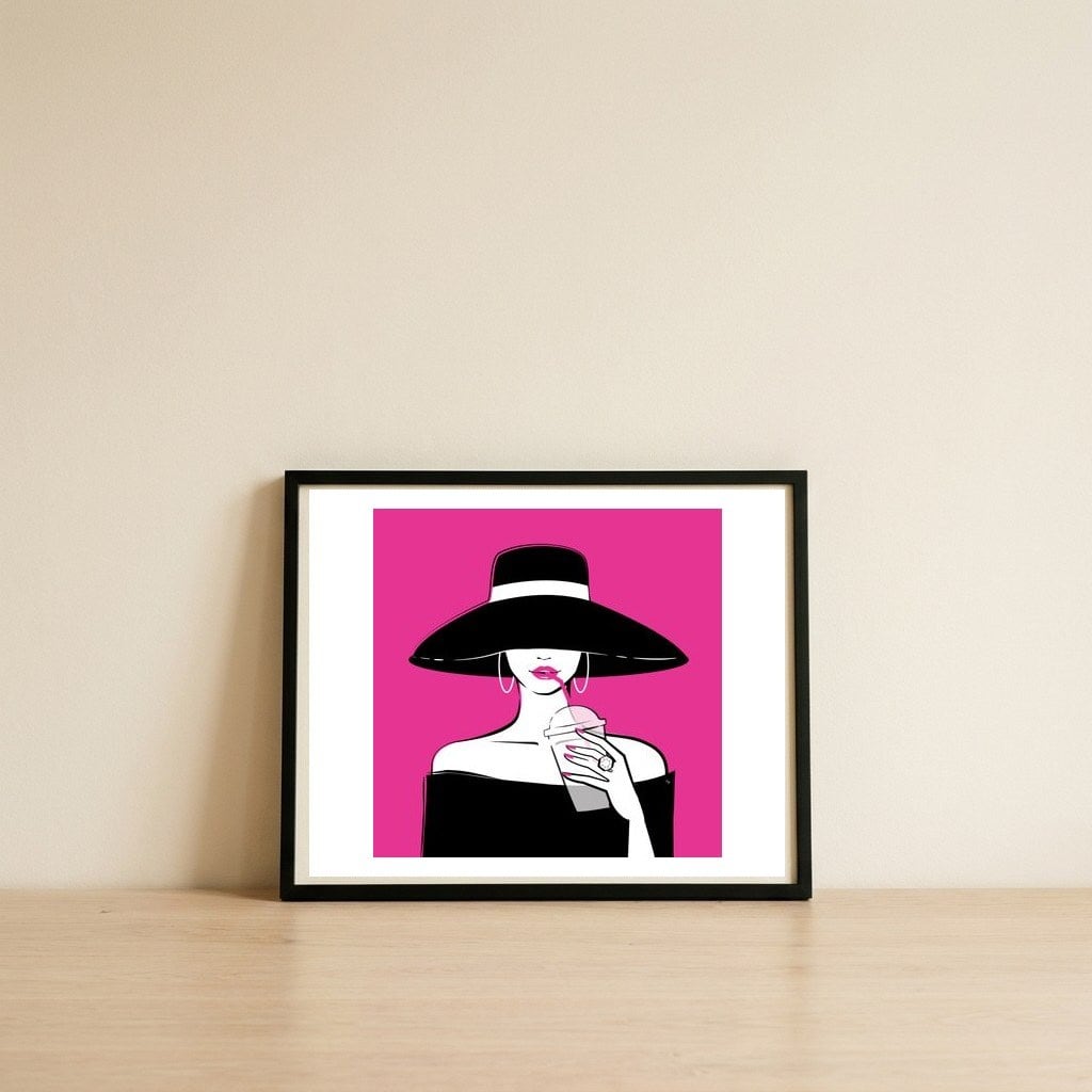 Black Hat — framed, leaning against the wall