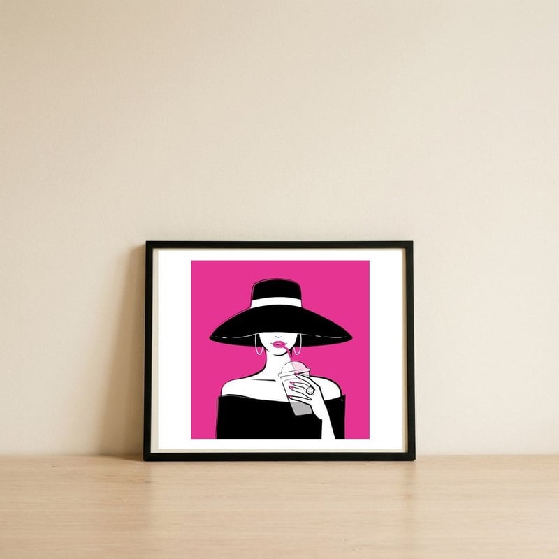 Black Hat — framed, leaning against the wall