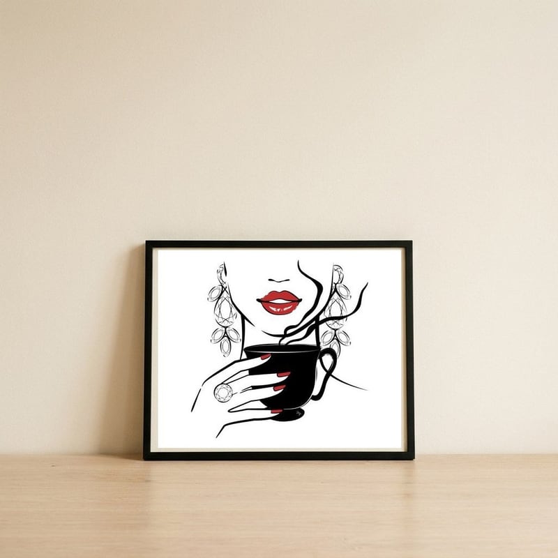 Coffee Time — framed, leaning against the wall
