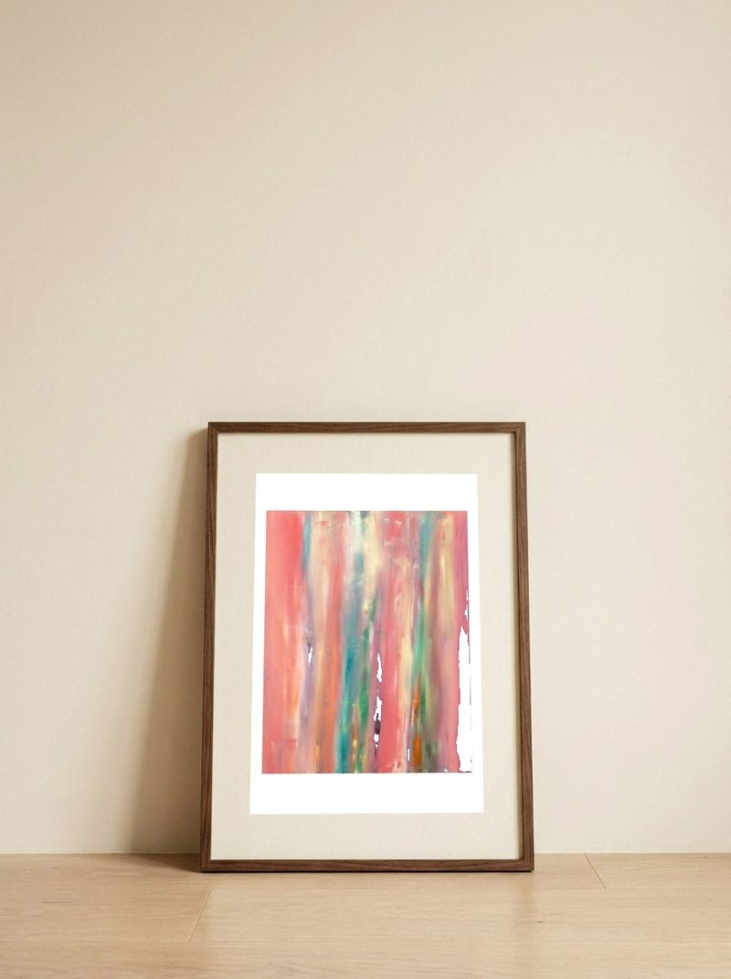 Rainbow Amalgamation — framed, leaning against the wall