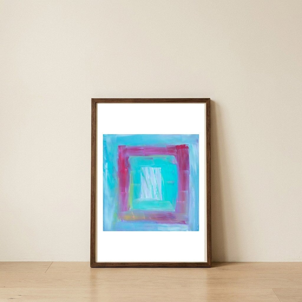 Blue On Red - Gateway to sanity. — framed, leaning against the wall