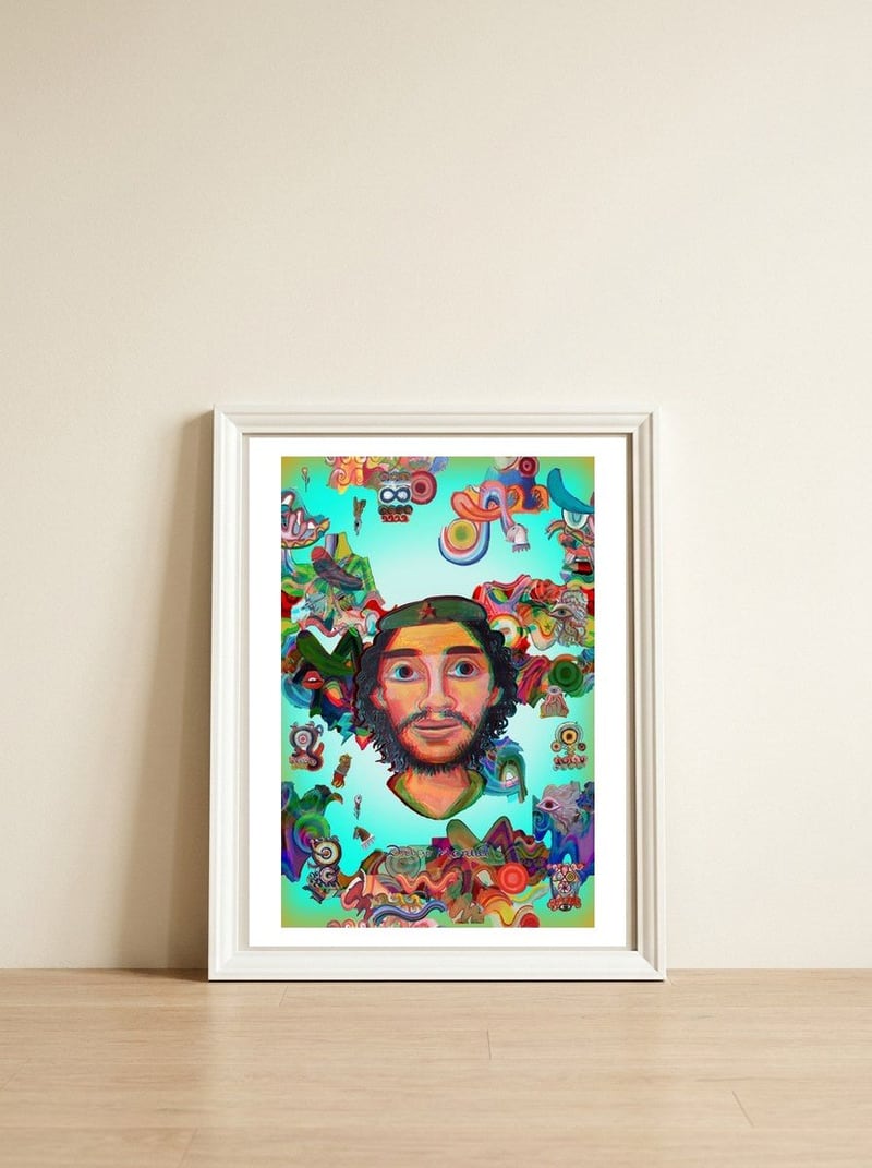 El Che Y Graffiti — framed, leaning against the wall