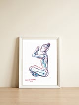 Sukhasana — framed, leaning against the wall thumbnail