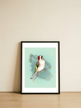  Goldfinch watercolor — framed, leaning against the wall thumbnail