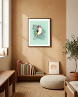  Goldfinch watercolor framed in a gentle room thumbnail