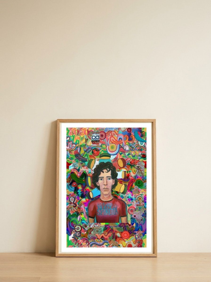 Alberto Y Graffitis — framed, leaning against the wall