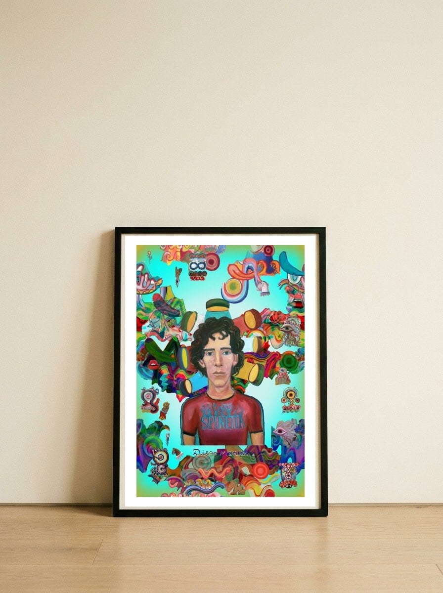 Alberto Y Graffitis 3 — framed, leaning against the wall