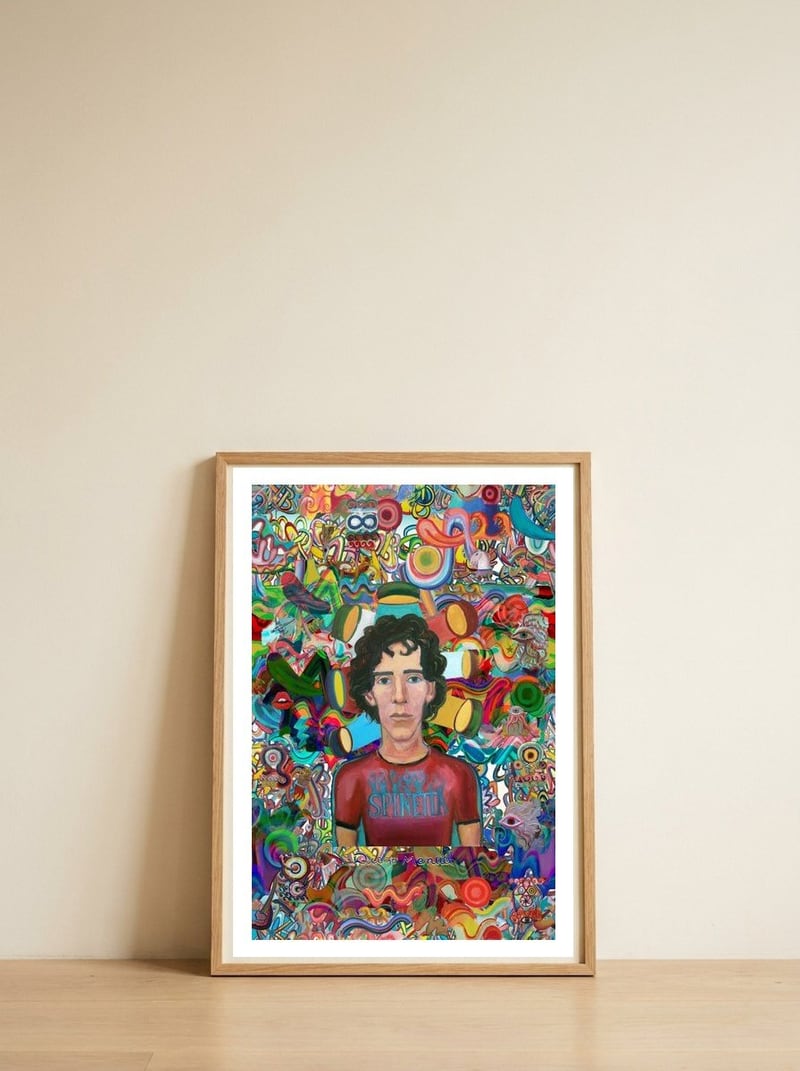 Alberto Y Graffitis 4 — framed, leaning against the wall