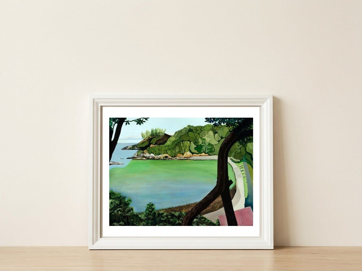 Enclosure Bay — framed, leaning against the wall