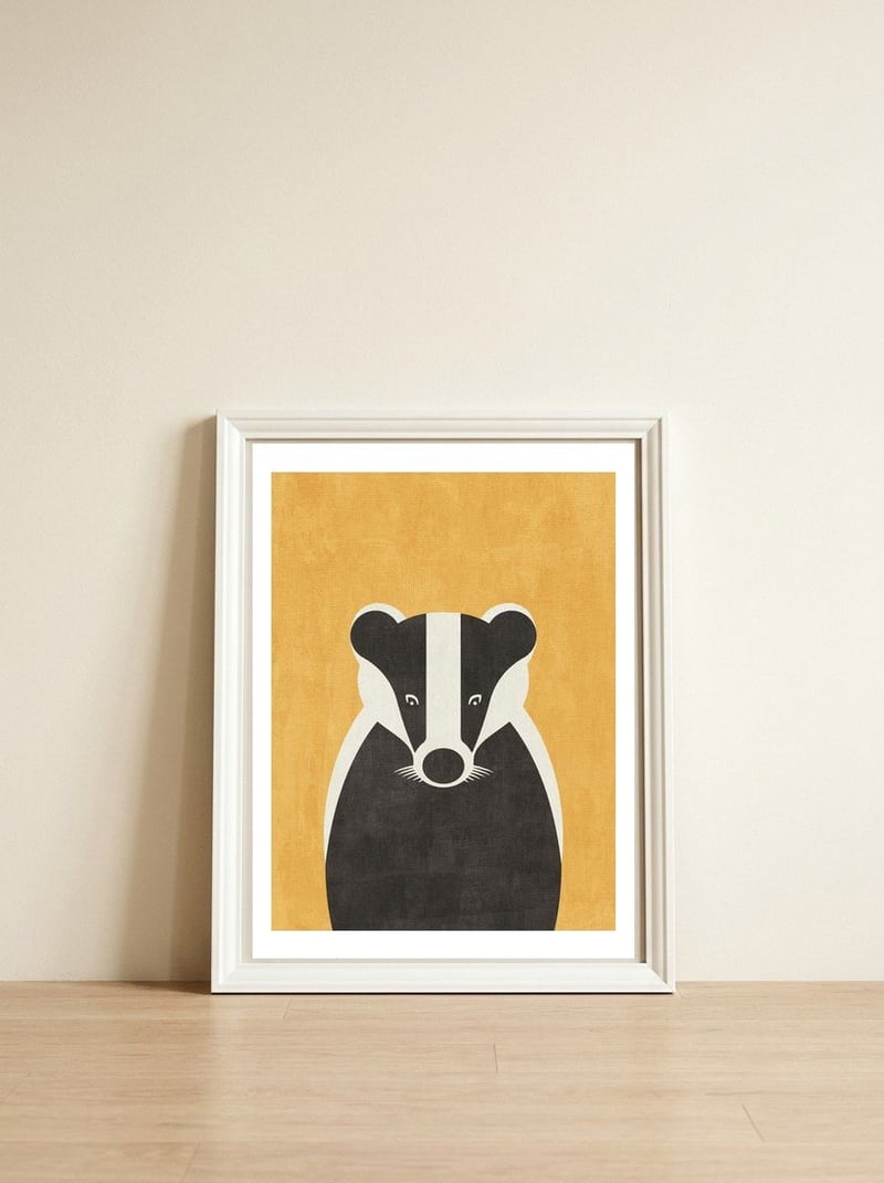 FAUNA / Badger — framed, leaning against the wall