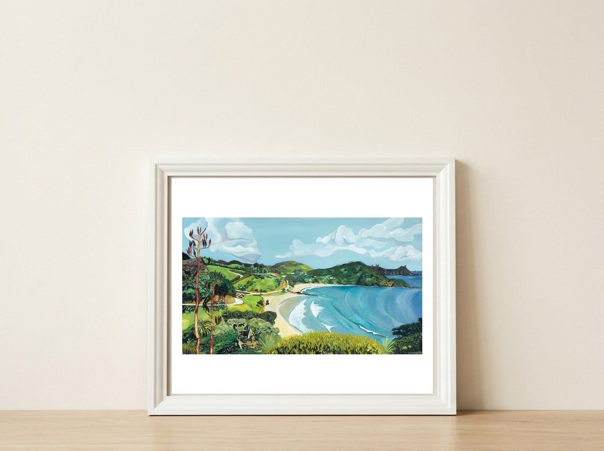 Moureeses Bay — framed, leaning against the wall