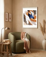 Girls Just Wanna Have Sun Painting, Woman Fashion Swim Beach Vacation Travel Summer Illustration framed in a tender room thumbnail