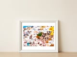 Travel Far Enough, You Meet Yourself Illustration, Spain Citiscape Architecture Painting, Buildings — framed, leaning against the wall thumbnail
