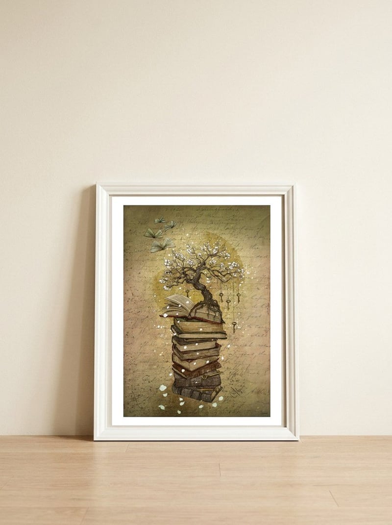 Knowledge is the Key — framed, leaning against the wall