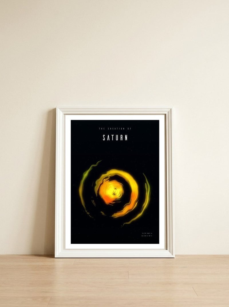 The Creation of Saturn — framed, leaning against the wall