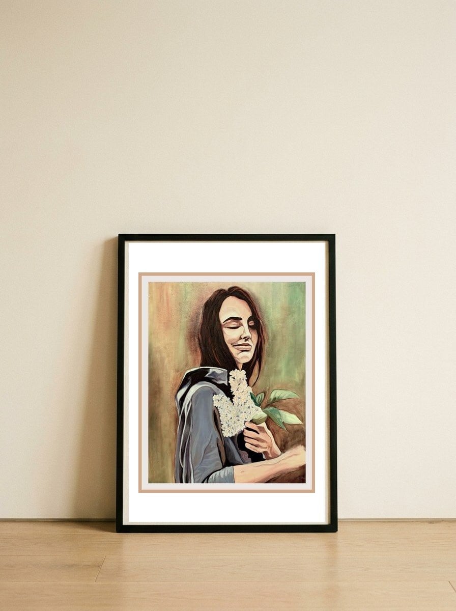 Content  — framed, leaning against the wall