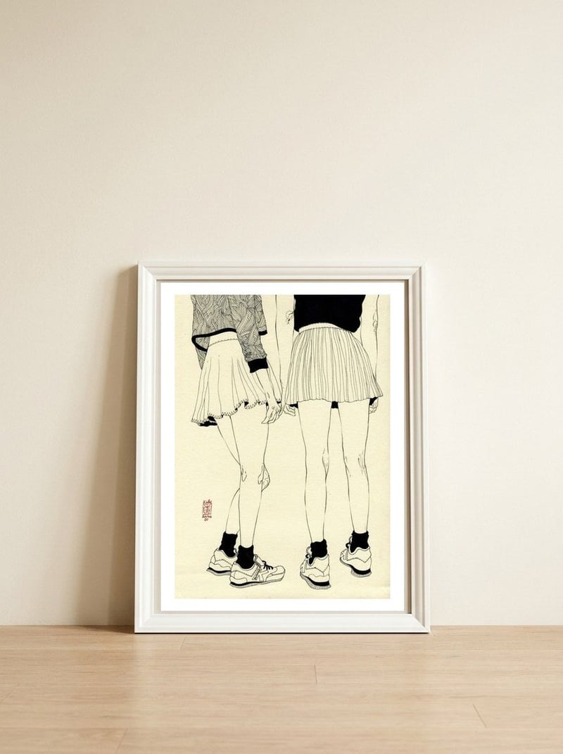 We Don't Talk About That — framed, leaning against the wall
