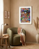 Graffitis 2021 Tapiz 48 framed in a tender room thumbnail