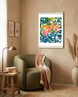 Lemons | Watercolor Modern Boho Botanical Painting | Pastel Summer Jungle Garden Juicy Fresh framed in a tender room thumbnail