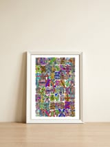 Graffitis 2021 Tapiz 101 — framed, leaning against the wall thumbnail