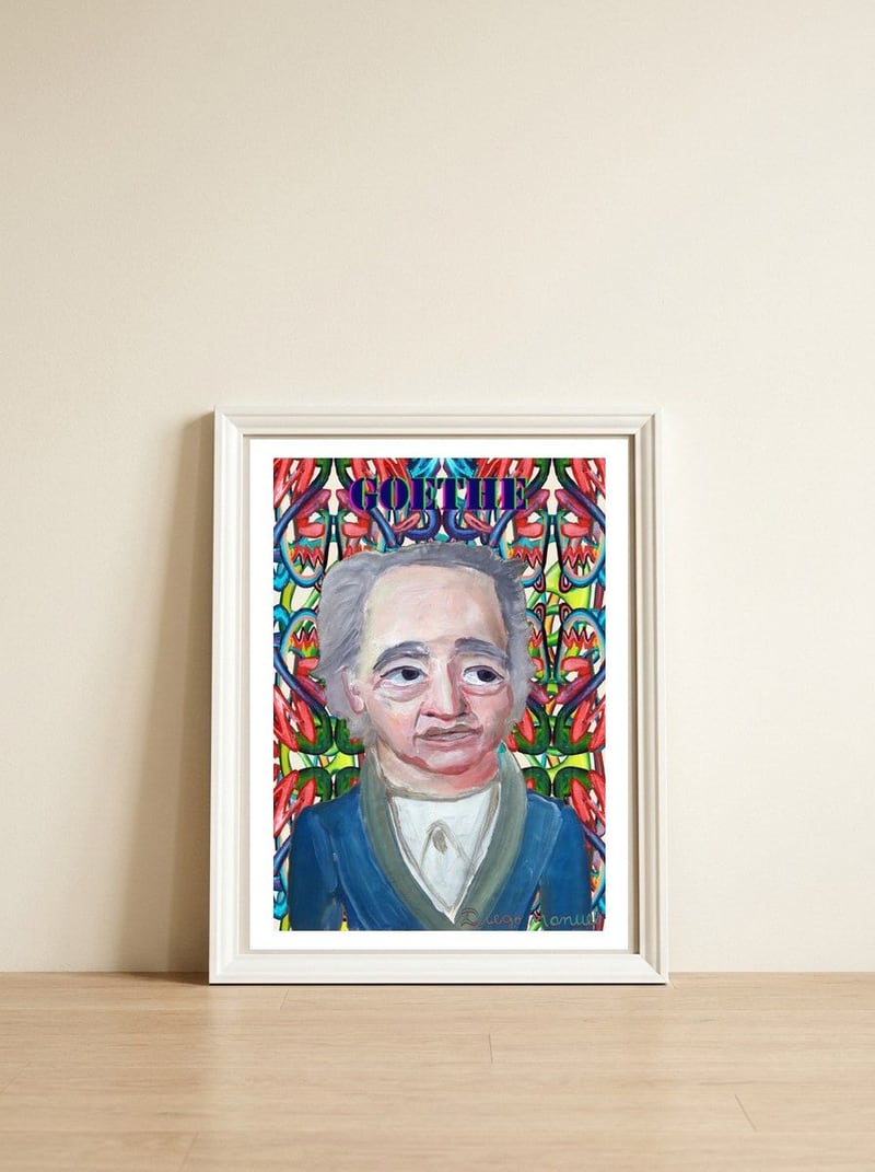 Goethe D — framed, leaning against the wall