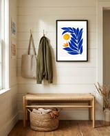 Indigo Garden Sunset framed in a relaxed room thumbnail