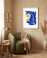 Indigo Garden Sunset framed in a tender room thumbnail