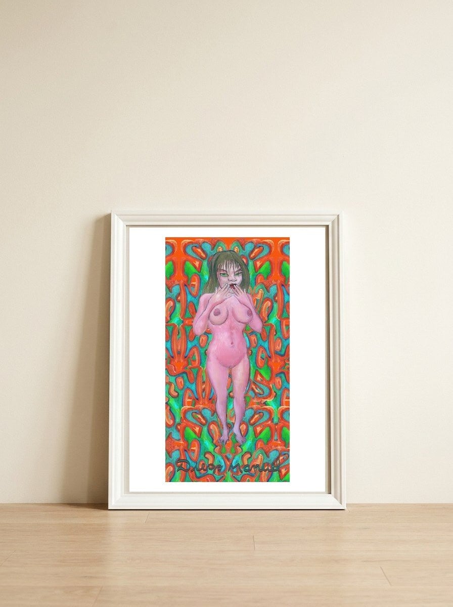 Chica 4 C — framed, leaning against the wall