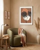 Boho Earth Tones Monstera framed in a tender room thumbnail