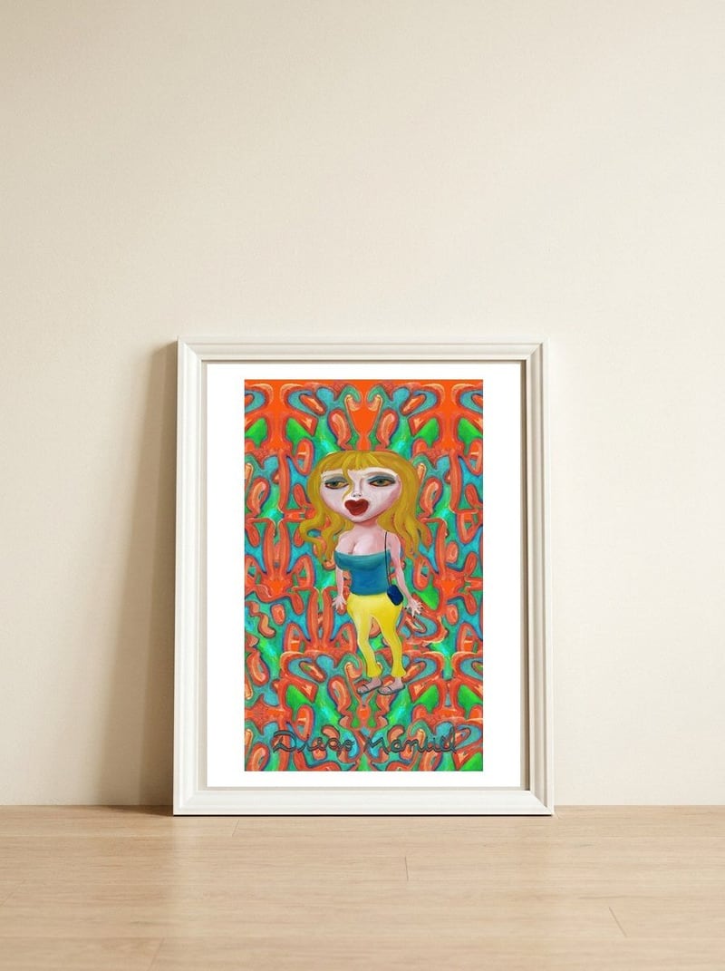 Chica Fashion 2 — framed, leaning against the wall