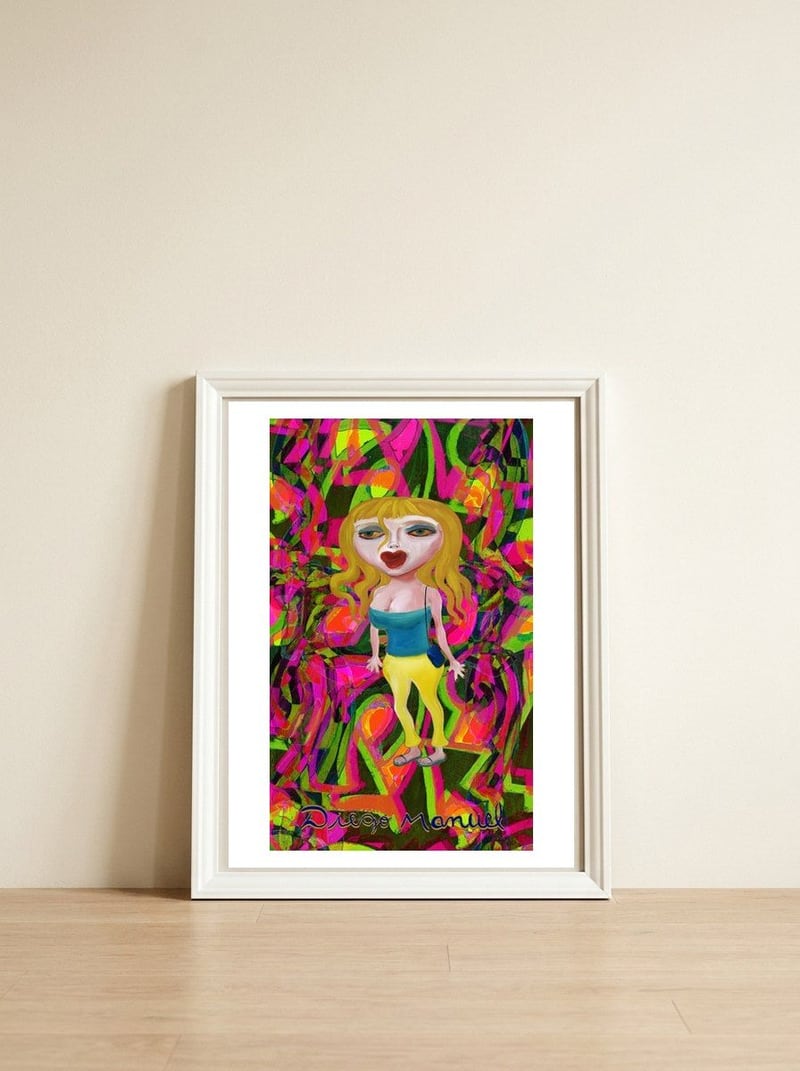 Chica Fashion 2 B2 — framed, leaning against the wall