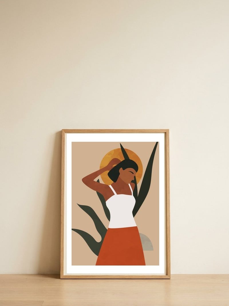 Indian Woman - Modern Boho — framed, leaning against the wall