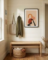Abstract Boho Hand Painted framed in a relaxed room thumbnail