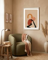Abstract Boho Hand Painted framed in a tender room thumbnail