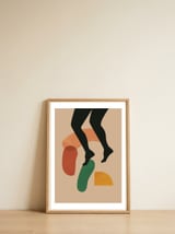 Abstract Modern Boho Shapes — framed, leaning against the wall thumbnail