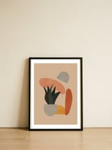 Boho Botanical Succulent Wall Art — framed, leaning against the wall thumbnail