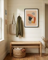 Boho Botanical Succulent Wall Art framed in a relaxed room thumbnail